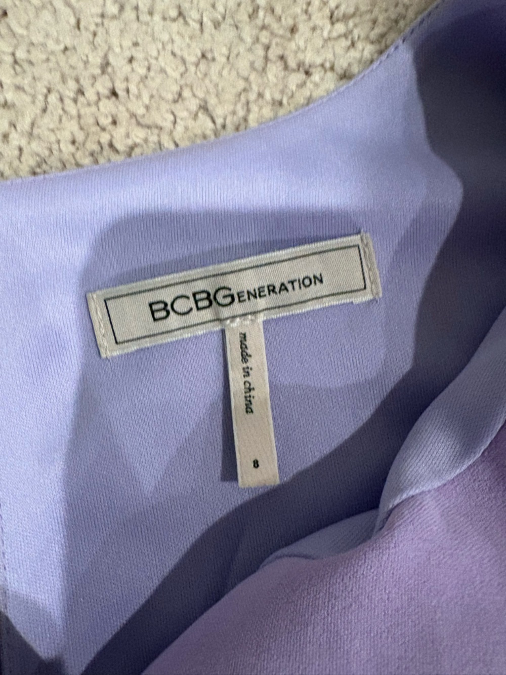 BCBGeneration Lavender Tiered V-Neck Mini Dress - Picture 5 of 7